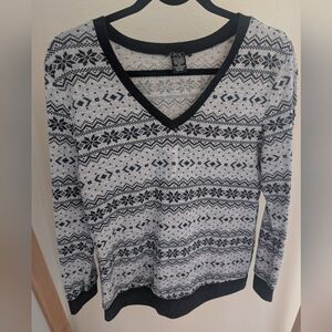 Deb Black and White Faire Isle Patterned Women's Sweater